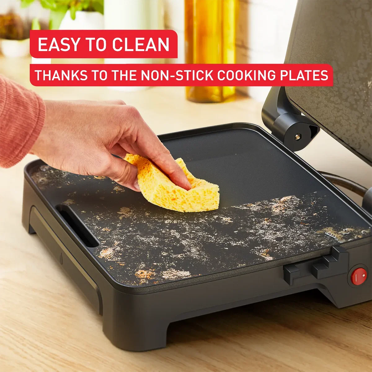 Tefal Inicio GC27B8 4-Slice Sandwich Press & Grill 2000W – Non-Stick Plates | Black