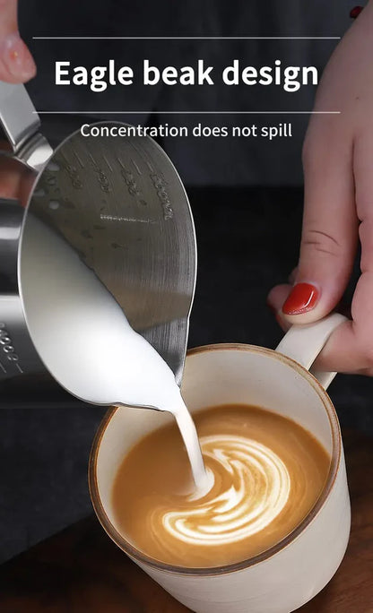 Stainless Steel Milk Frothing Cup| Barista Espresso Latte Art Jug | 350ml