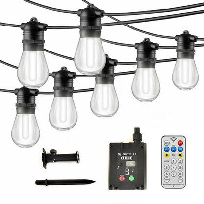 RixME Solar String Lights 10m – Waterproof Outdoor LED Bulb Lights with RGB Modes - Smart Gate