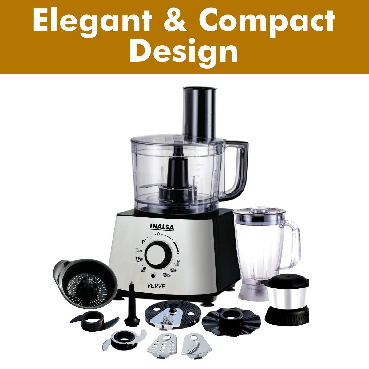 INALSA Verve Food Processor – Max Steel SS-304 - SmartGatelb