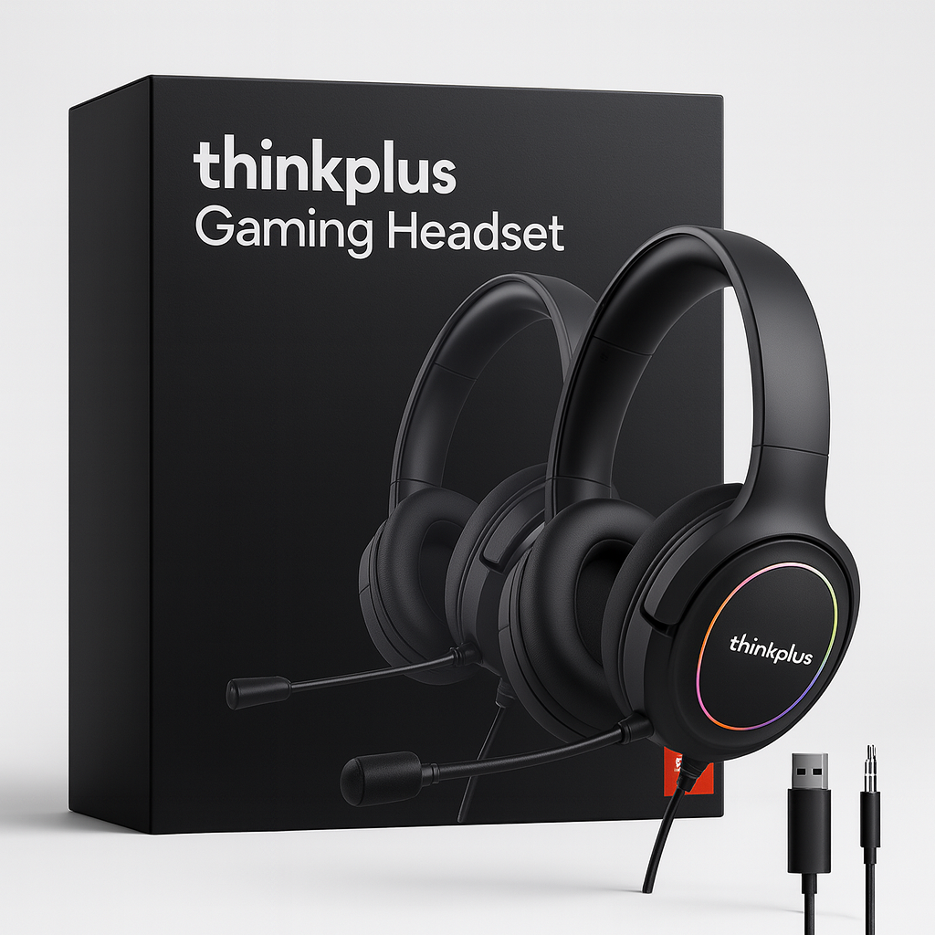 Lenovo ThinkPlus RGB Gaming Headset – Immersive Sound, Pro-Level Comfort