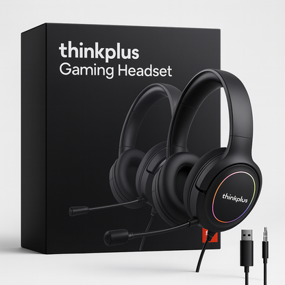 Lenovo ThinkPlus RGB Gaming Headset – Immersive Sound, Pro-Level Comfort