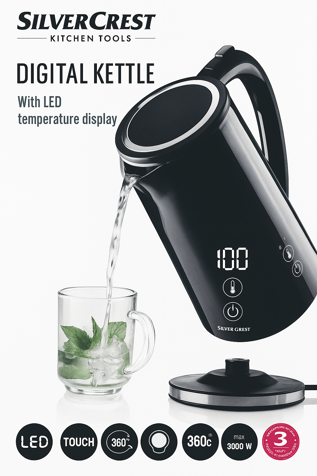 Silver Crest Electric Kettle 3000W - SmartGatelb