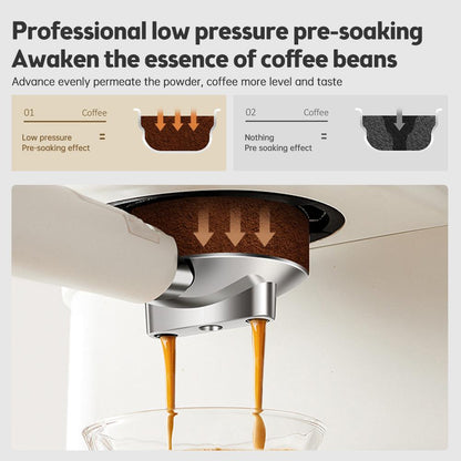 Moccona Espresso Coffee Machine 20 Bar Stainless Steel Espresso Maker with Milk Frother Steam Wand 2 In 1 - SmartGatelb