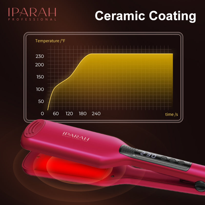 IPARAH P-120 Power Cord Fast Heat Up Professional Electric Wide Hair Straightener Flat Iron - SmartGatelb