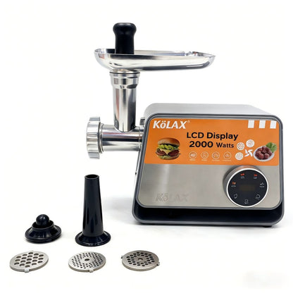 KOLAX Commercial Electric Meat Grinder 3200W – LCD Touch Control | Heavy-Duty Meat Mincer with Sausage & Kubbe Kit