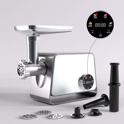 KOLAX Commercial Electric Meat Grinder 3200W – LCD Touch Control | Heavy-Duty Meat Mincer with Sausage & Kubbe Kit
