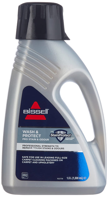 BISSELL Wash & Protect Carpet Cleaning Solution – 1.5L | Pro Stain & Odour Formula with StainProtect™
