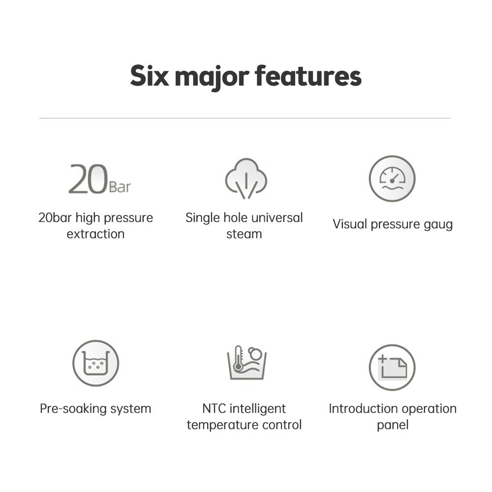 Moccona Espresso Coffee Machine 20 Bar Stainless Steel Espresso Maker with Milk Frother Steam Wand 2 In 1 - SmartGatelb