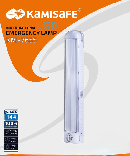 LED Rechargeable Emergency Light KM-7653 – Portable Dual Panel Light with Hook - Smart Gate