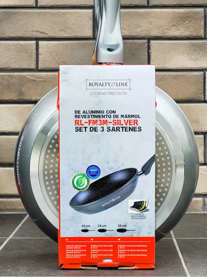 Royalty Line RL-FM3F-Black 3-piece frying pan set - SmartGatelb