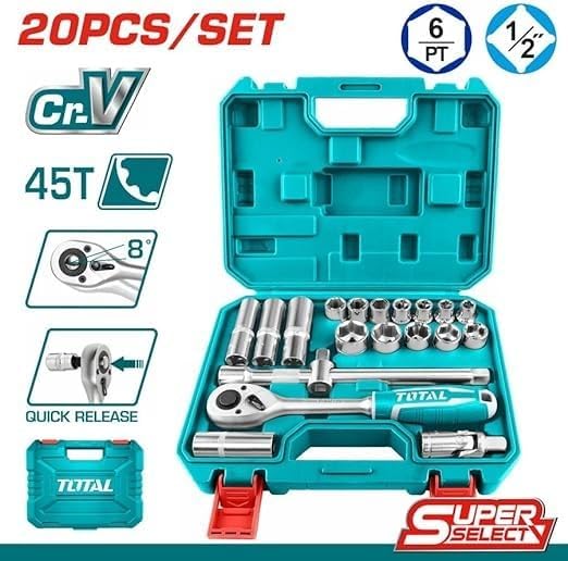 Total THT121201 20PCS Socket Set – 1/2-Inch Drive - SmartGatelb
