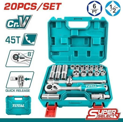 Total THT121201 20PCS Socket Set – 1/2-Inch Drive - SmartGatelb
