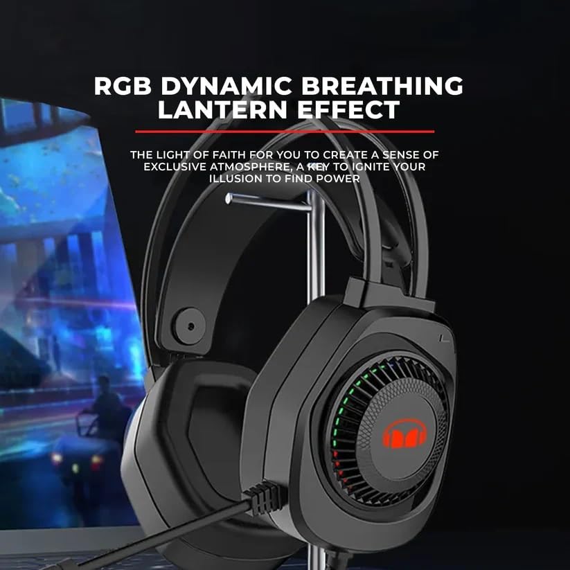 Monster AiRMARS N5 Lite Gaming Headset – 7.1 Virtual Surround, RGB Lighting, Comfortable Fit