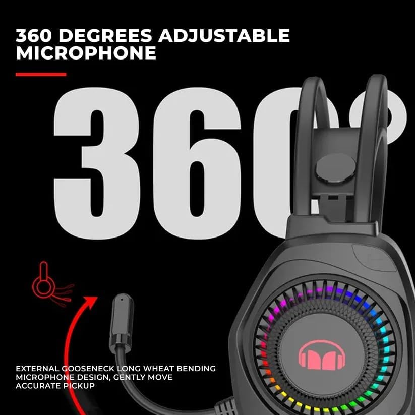 Monster AiRMARS N5 Lite Gaming Headset – 7.1 Virtual Surround, RGB Lighting, Comfortable Fit