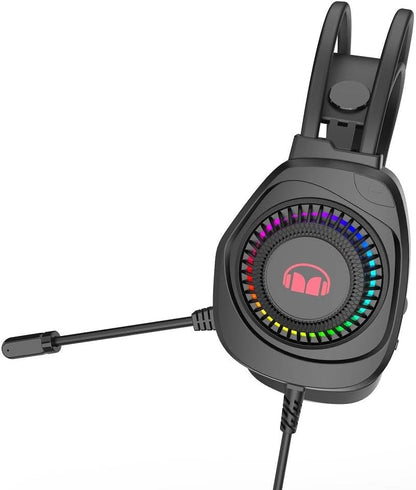 Monster AiRMARS N5 Lite Gaming Headset – 7.1 Virtual Surround, RGB Lighting, Comfortable Fit