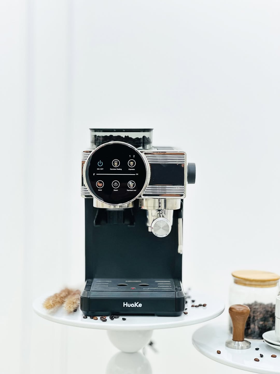 Huake 20 Bar Espresso Coffee Machine with Grinder & Touch Screen – Barista Coffee at Home - Smart Gate