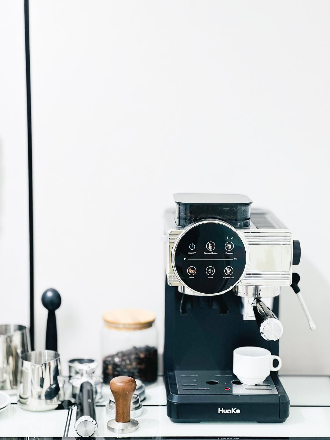 Huake 20 Bar Espresso Coffee Machine with Grinder & Touch Screen – Barista Coffee at Home - Smart Gate