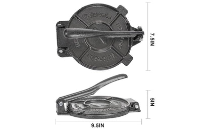 Vivicreate 8-Inch Cast Iron Tortilla Press – Heavy Duty Manual Dough Press for Tortillas, Roti, Chapati & Quesadillas