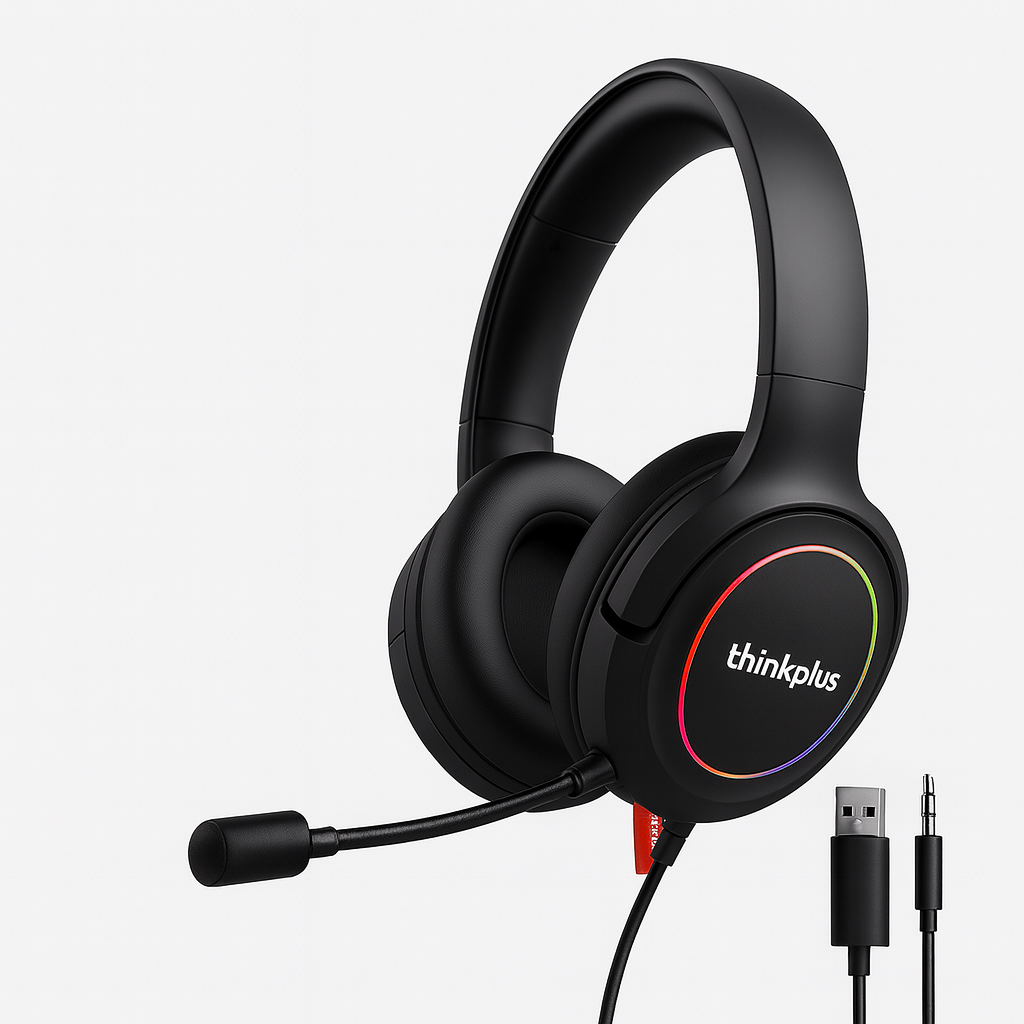 Lenovo ThinkPlus RGB Gaming Headset – Immersive Sound, Pro-Level Comfort