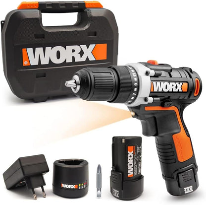 Worx Cordless Drill 12V High Capacity Battery With 2 Batteries - SmartGatelb
