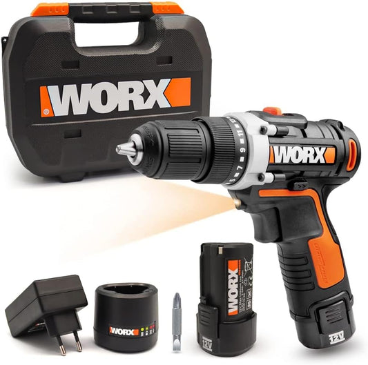 Worx Cordless Drill 12V High Capacity Battery With 2 Batteries - SmartGatelb