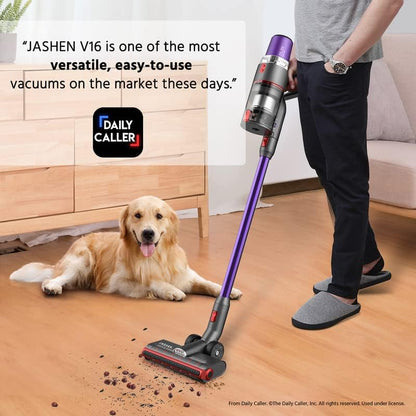 JASHEN V16 Cordless Vacuum Cleaner,Powerful Stick Vacuum with 26Kpa Suction - SmartGatelb