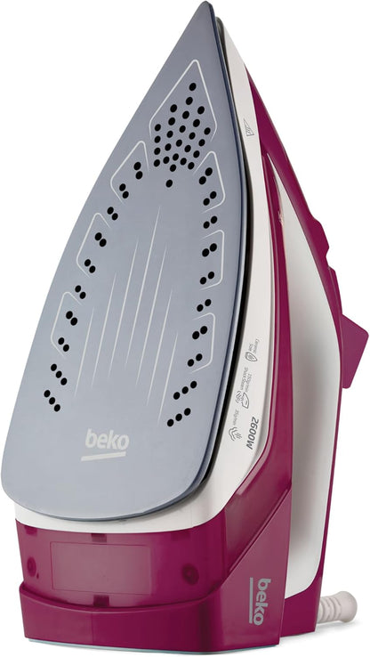 BEKO Iron Steam, 2600 W, Continuous Steam Boost 40 g/min, Ceramic Soleplate, Anti-Lime, Automatic Shut-Off, 240 ml, Garnet Red - SmartGatelb