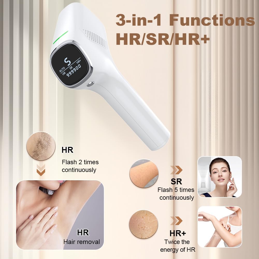 Home Use IPL Hair Removal Device IGBT Hair Removal for Women Permanent Hair Removal Painless Professional Hair Remover for Body Face and Bikini 999900 Flashes - SmartGatelb