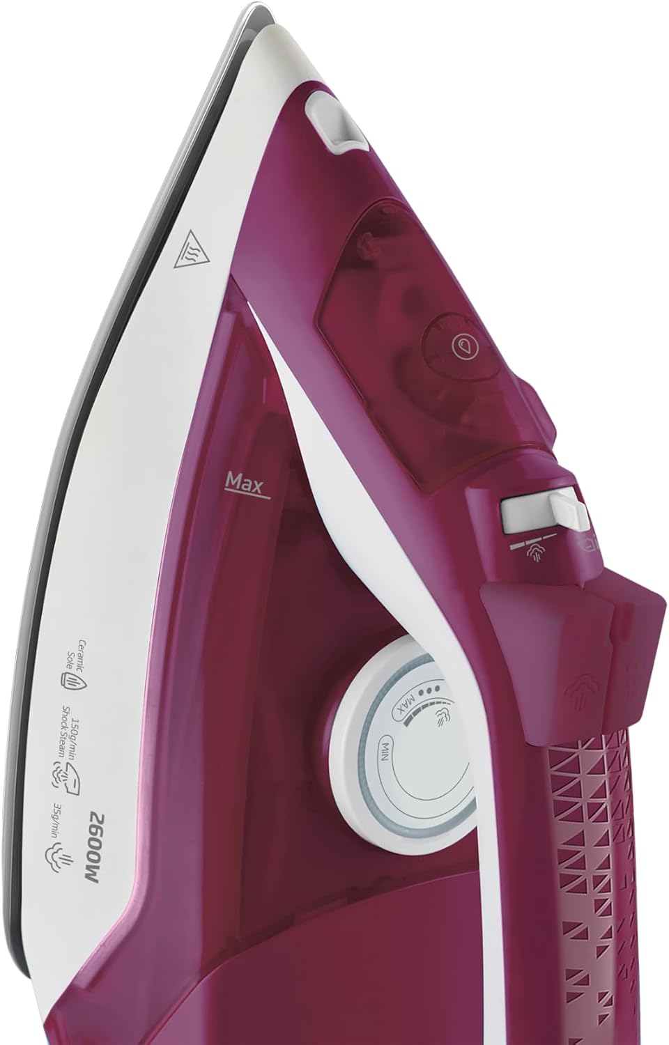 BEKO Iron Steam, 2600 W, Continuous Steam Boost 40 g/min, Ceramic Soleplate, Anti-Lime, Automatic Shut-Off, 240 ml, Garnet Red - SmartGatelb
