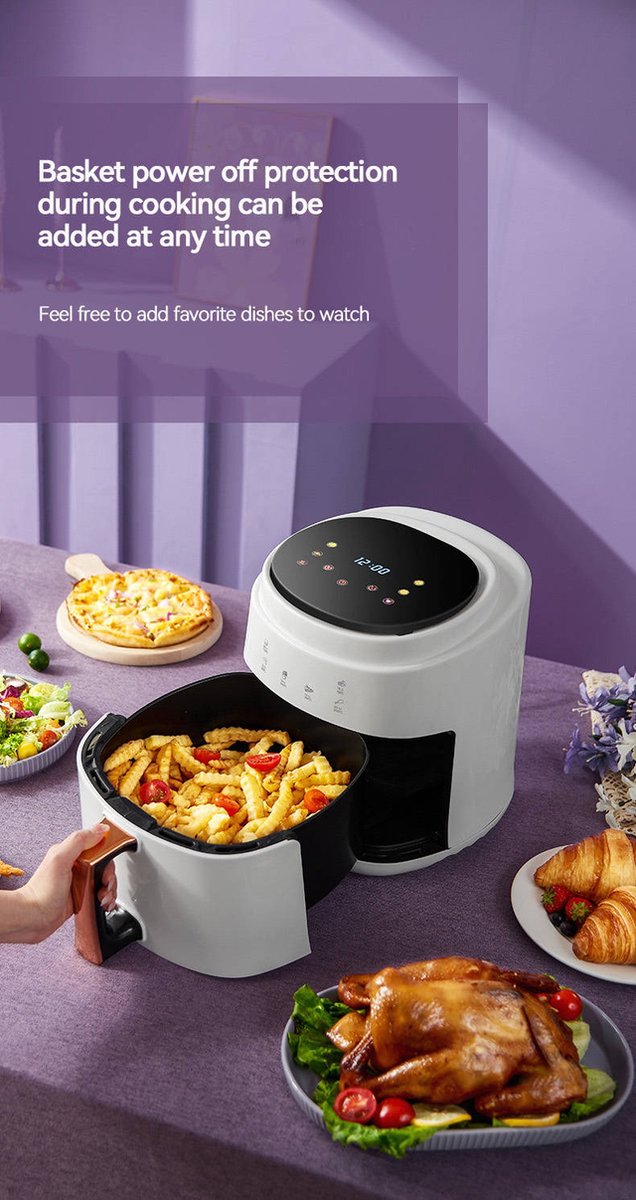 Vizyon Airfryer XXL – 8 L Digital Touch Air Fryer with 10 Auto Programs