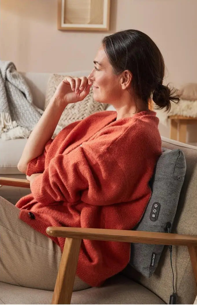 Silver Crest Shiatsu Neck & Back Massage Pillow – Deep Tissue Massager with Heat Function - Smart Gate
