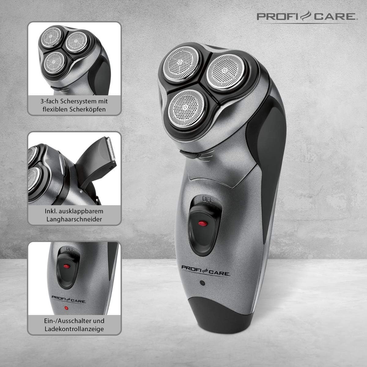 ProfiCare PC-HR 3053 Men’s Shaver – Triple Shaving System