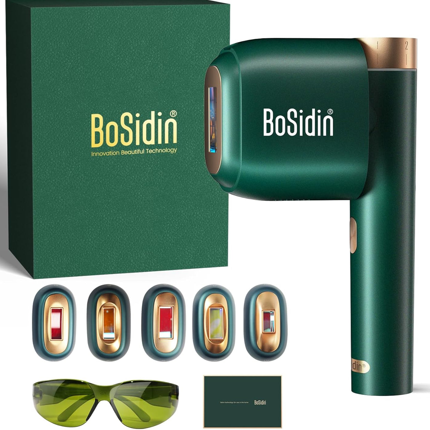 Laser Hair Removal, BoSidin IPL Hair Removal with Painless Ice-Cooling, 2-in-1 Face SR Rejuvenation, 6+1 Modes, 6 Levels Hair Removal - SmartGatelb