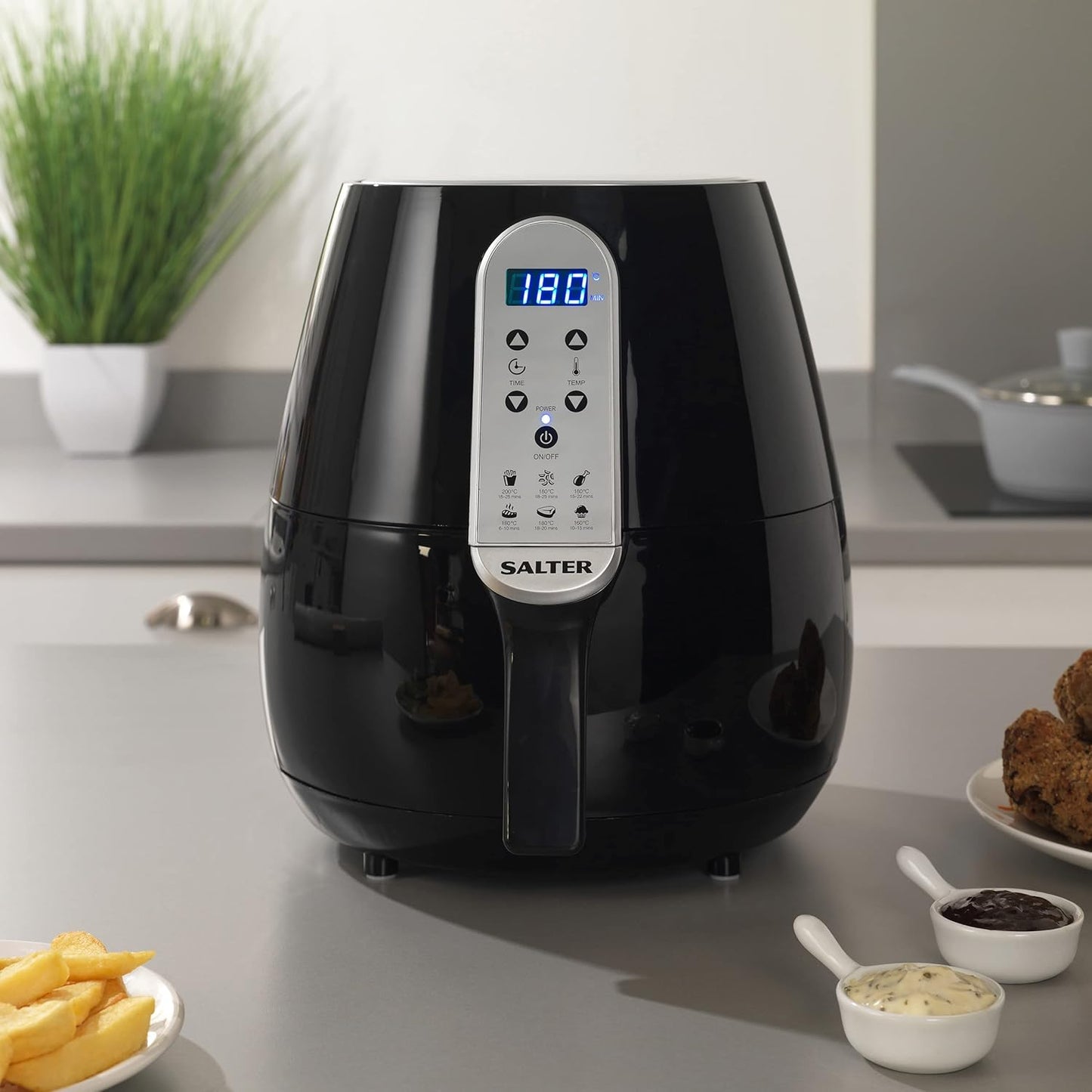 Salter EK2559 XL Hot Non-Stick Basket, Light Touch Digital Display, Compact Air Fryer - SmartGatelb