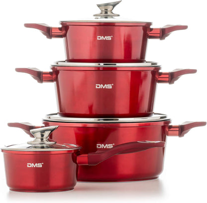 DMS 15-Piece Induction Cookware Cooking Set , Aluminium, Marble Coating, Dishwasher Safe - SmartGatelb