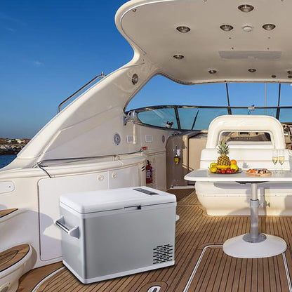 Ausranvik 42L Portable Fridge Freezer  Dual-Zone | –20°C Cooling | 12/24V & 110–240V Compatible | Car, Camping & Home Use