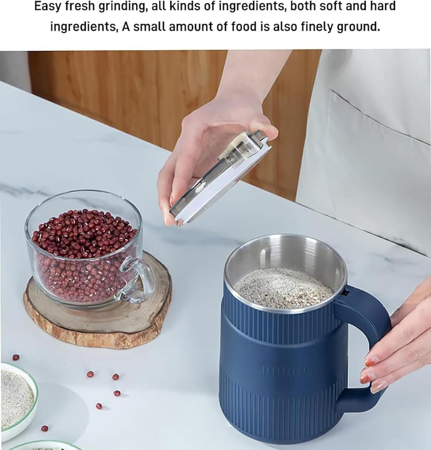 SENAO 800ml Electric Food Grinder – Multifunctional Stainless Steel Chopper with Powerful Motor