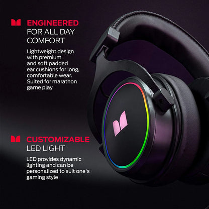 Monster Alpha RGB Gaming Headset – 7.1 Virtual Surround, Detachable ENC Mic, LED Lighting