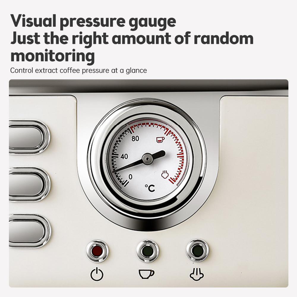 Moccona Espresso Coffee Machine 20 Bar Stainless Steel Espresso Maker with Milk Frother Steam Wand 2 In 1 - SmartGatelb