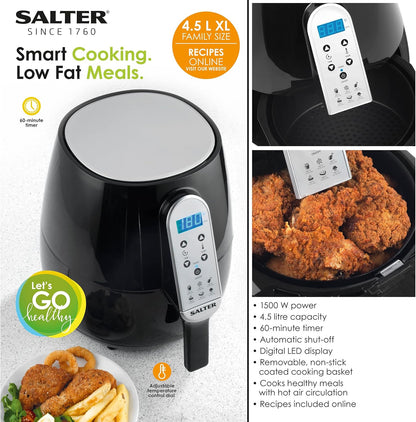 Salter EK2559 XL Hot Non-Stick Basket, Light Touch Digital Display, Compact Air Fryer - SmartGatelb