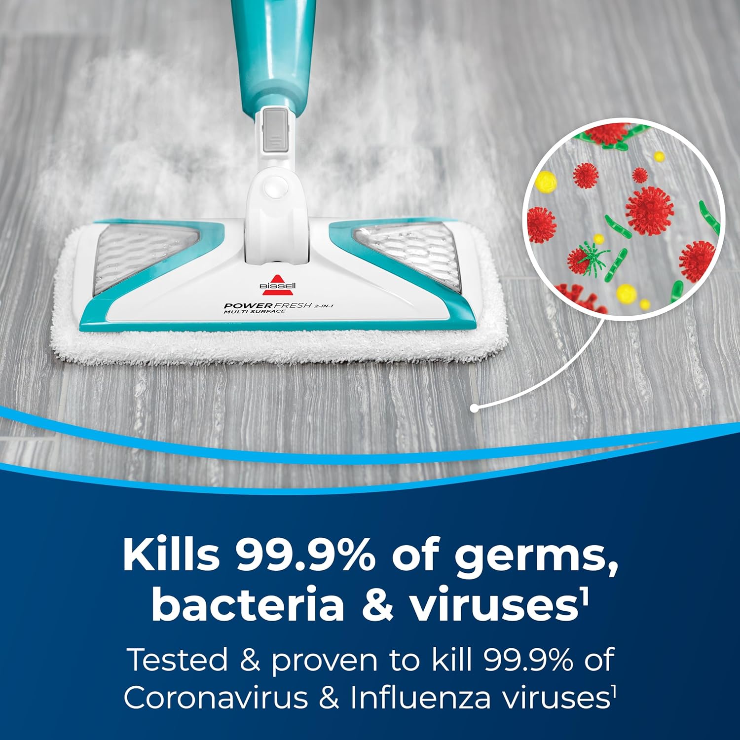 PowerFresh 2-in-1 Lightweight Steam Mop, Sanitizes Hard Floors & Hard Surfaces with On-Demand Steam - SmartGatelb