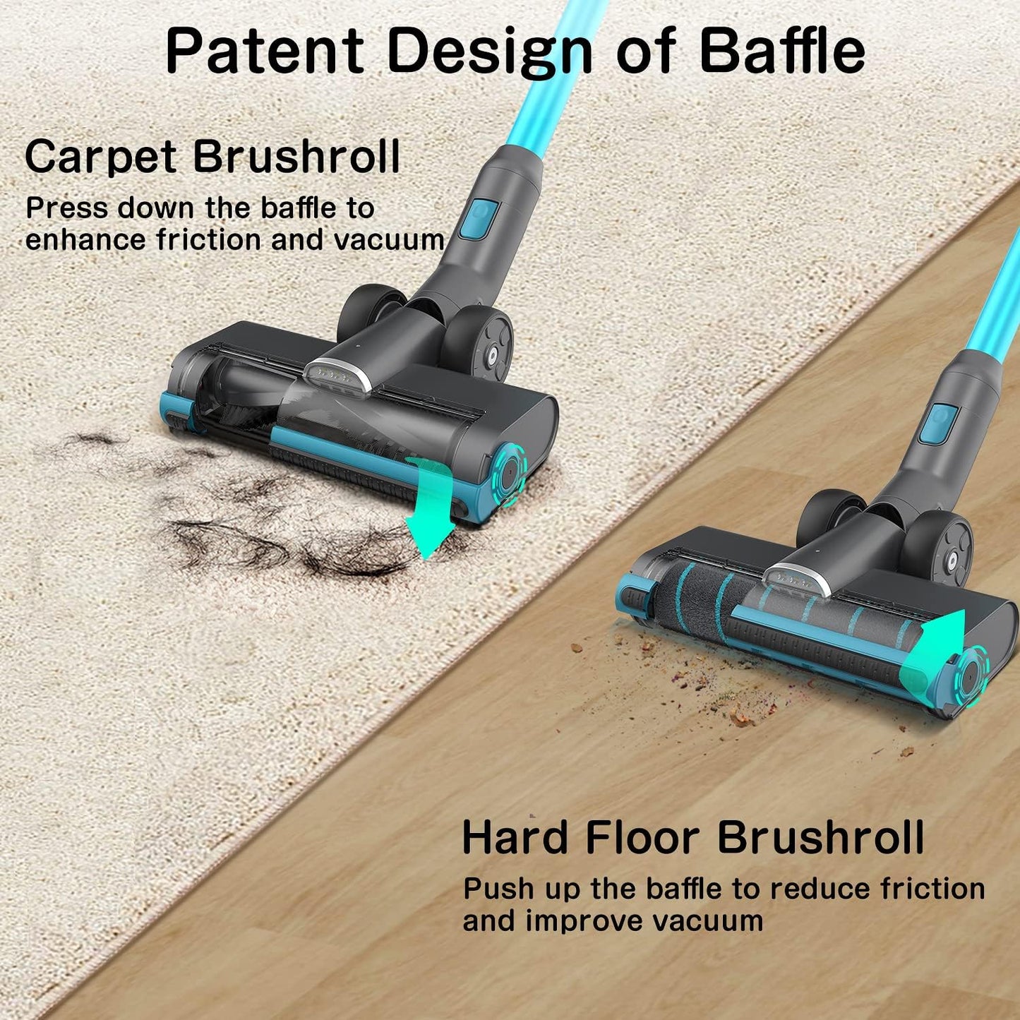 JASHEN V18 Cordless Vacuum Cleaner,Powerful Stick Vacuum with 26Kpa Suction - SmartGatelb