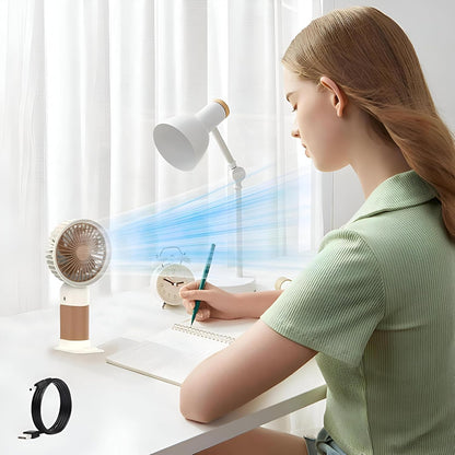 Mini USB Rechargeable Handheld Fan – Pocket-Sized, 3-Speed, Type-C Charging, with Phone Stand - SmartGatelb