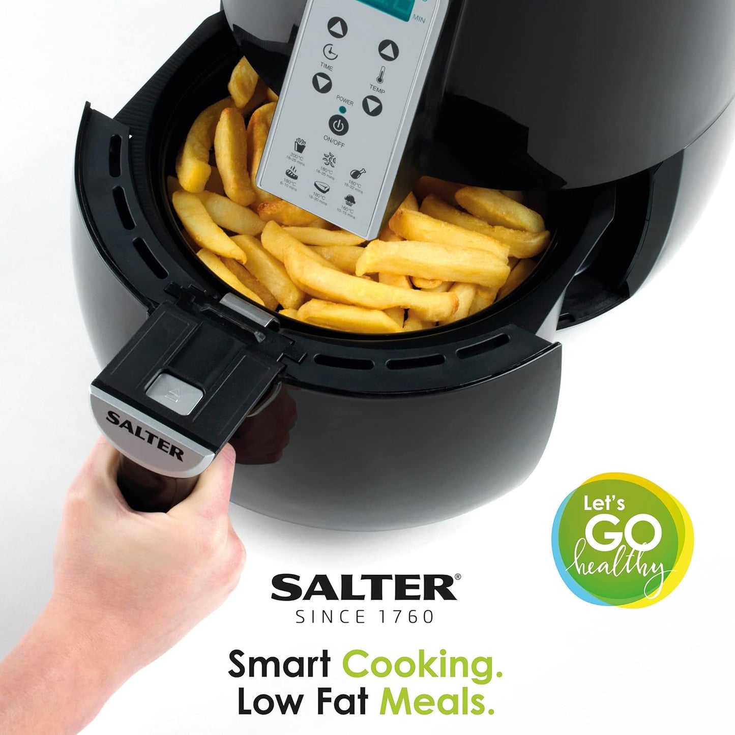 Salter EK2559 XL Hot Non-Stick Basket, Light Touch Digital Display, Compact Air Fryer - SmartGatelb