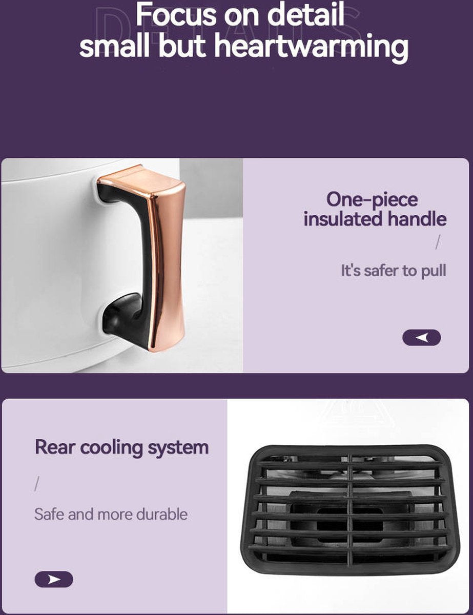 Vizyon Airfryer XXL – 8 L Digital Touch Air Fryer with 10 Auto Programs