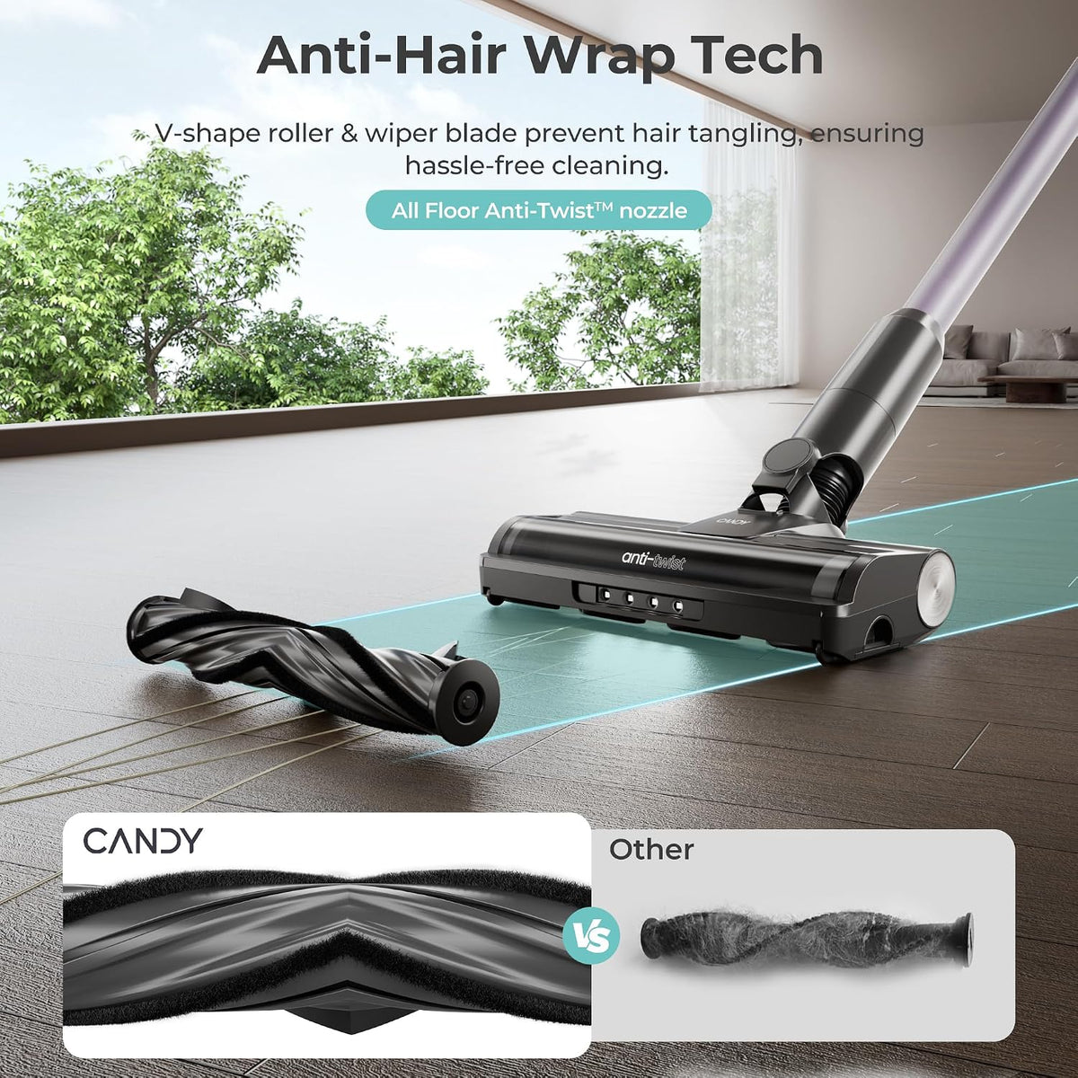 Candy by Hoover HF1 Cordless Vacuum Cleaner – CSC-50103D (B)US | Anti-Twist Technology & Up to 45-Min Runtime - Smart Gate