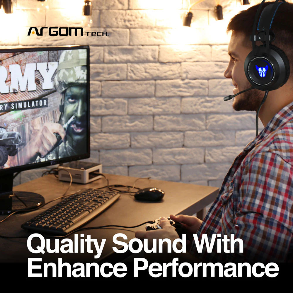 Combat HS46 Gaming Headset (ARG-HS-2846BK) – Wired, 50 mm Driver, USB + 3.5 mm, Telescopic Mic