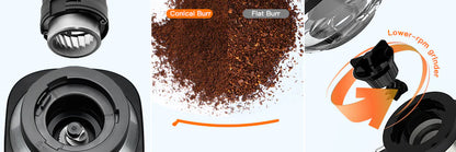 Sboly Coffee Grinder Stainless Steel Adjustable Burr Mill with 19 Precise Grind Setting - SmartGatelb