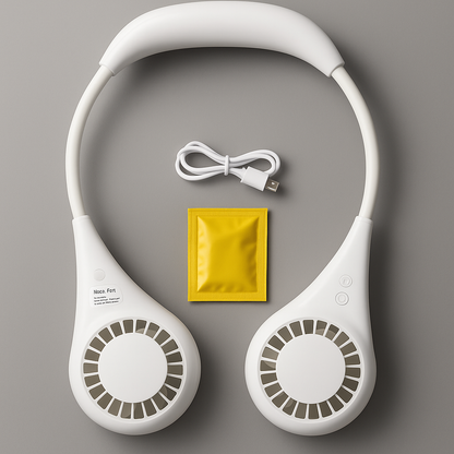 Brilliant Degenero Neck Fan with RGB Lights & Cooling Mist – Hands-Free Wearable Airflow - SmartGatelb